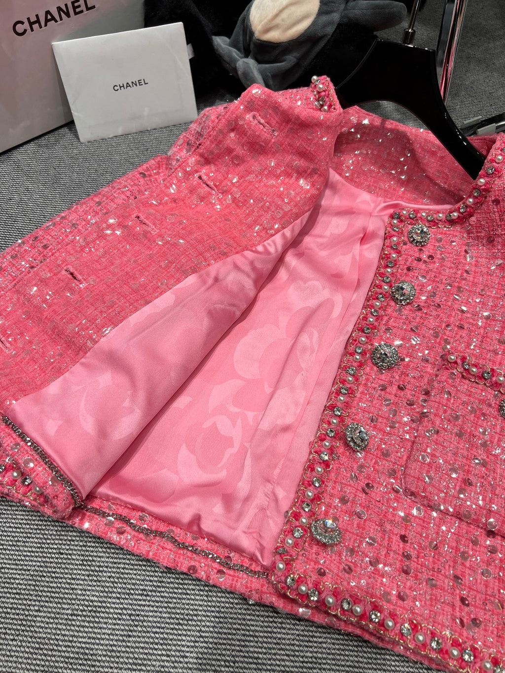 Chanel Pink Glamor Jacket with Pearl embellishments