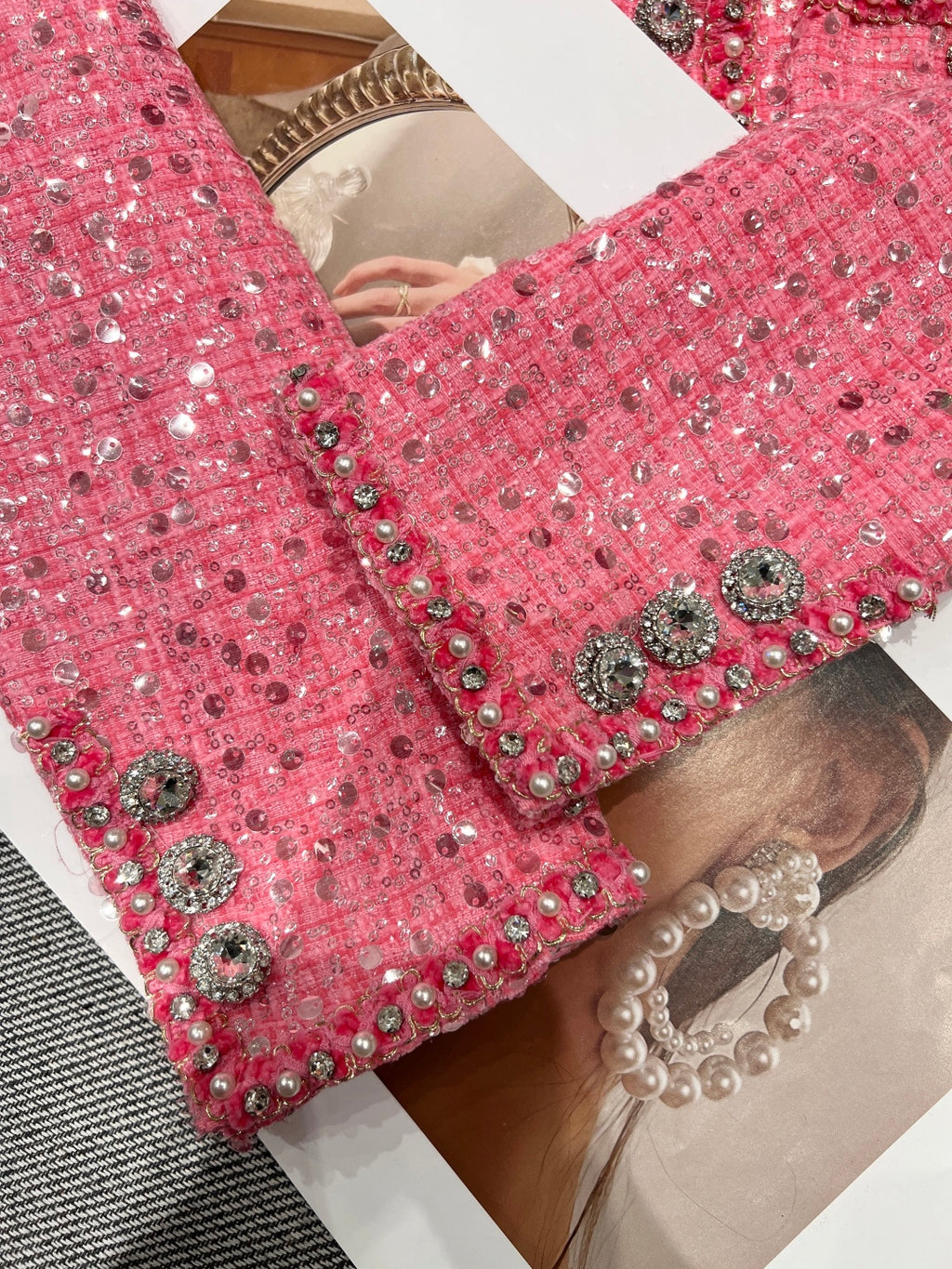 Chanel Pink Glamor Jacket with Pearl embellishments