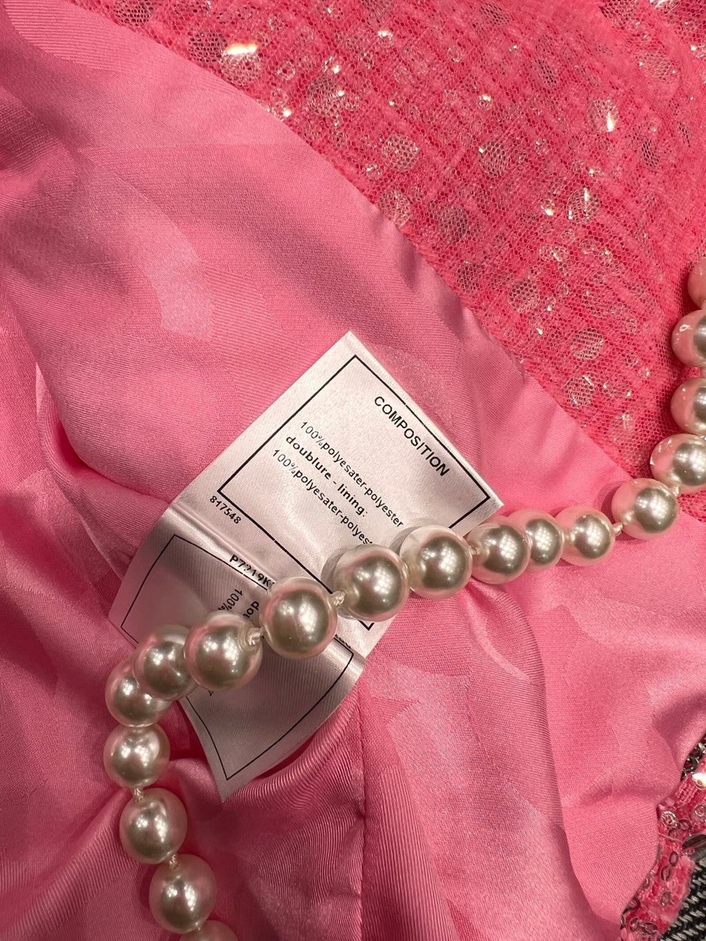 Chanel Pink Glamor Jacket with Pearl embellishments