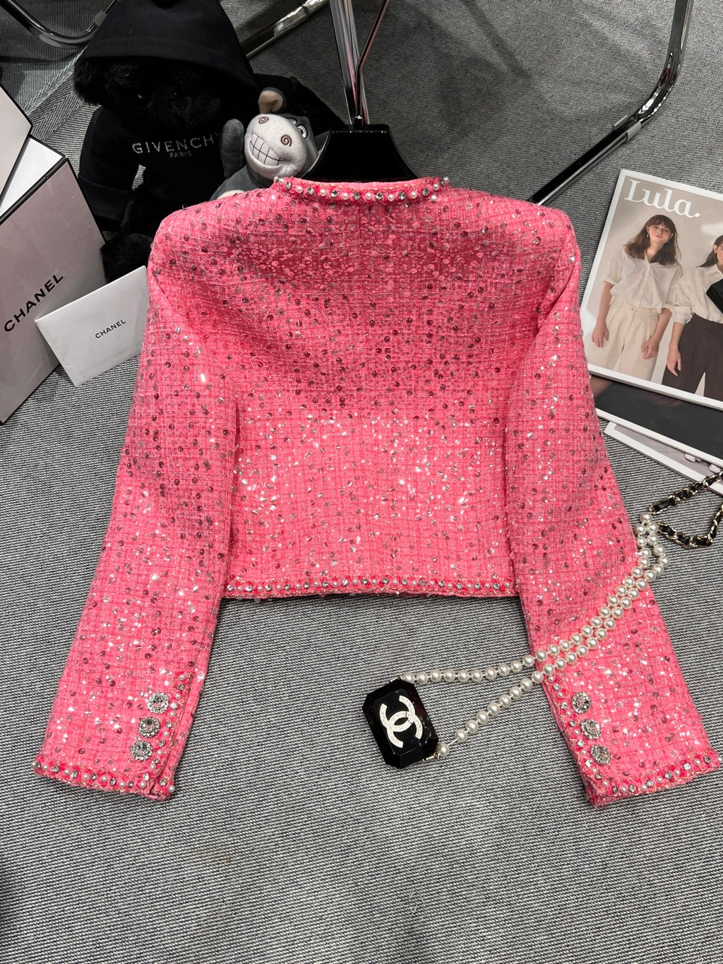 Chanel Pink Glamor Jacket with Pearl embellishments