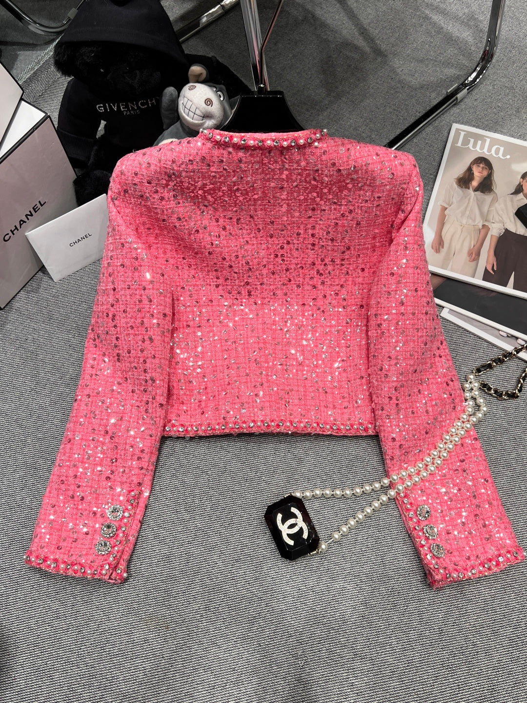 Chanel Pink Glamor Jacket with Pearl embellishments