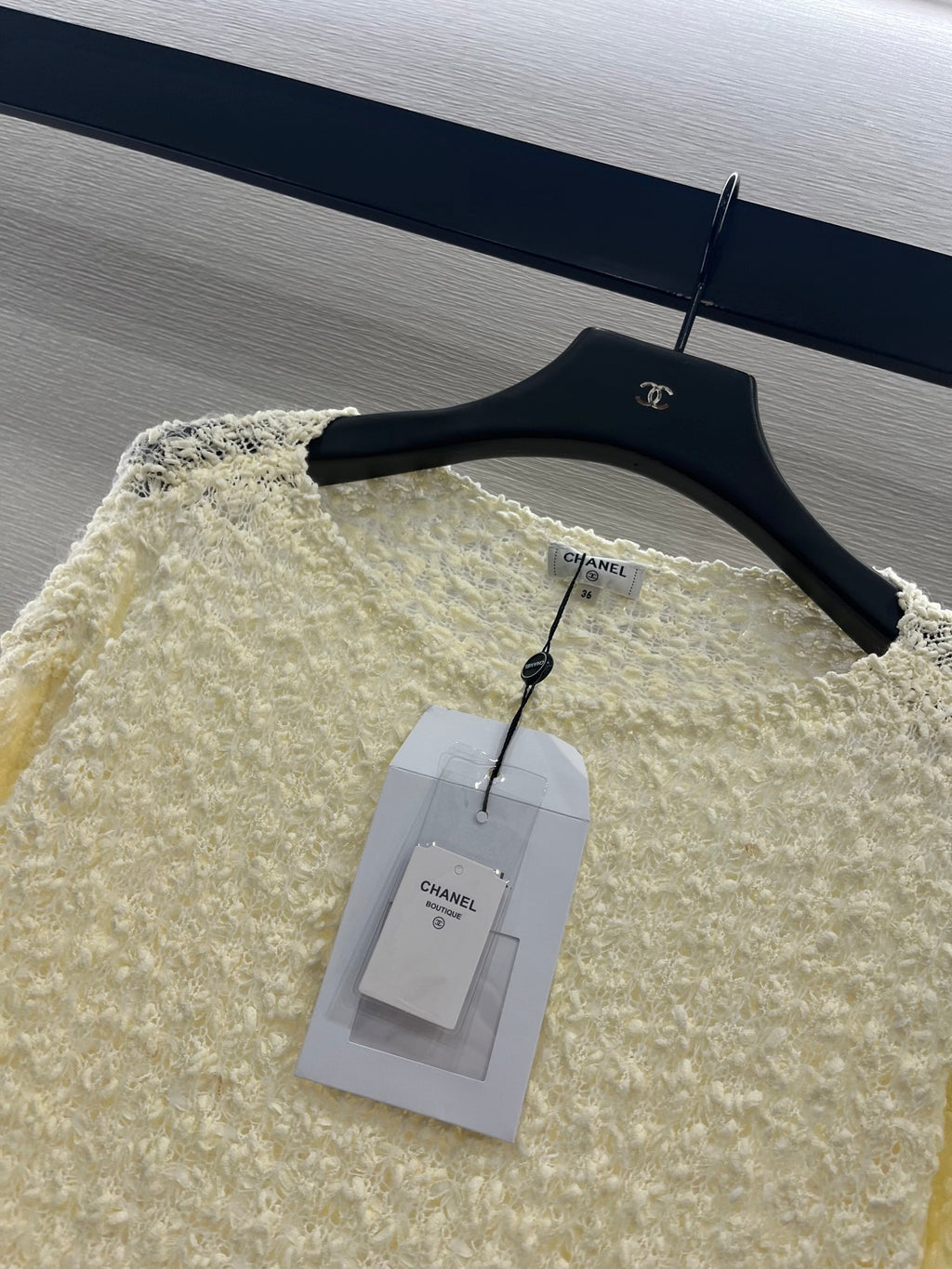 Cream Chanel Textured sweater