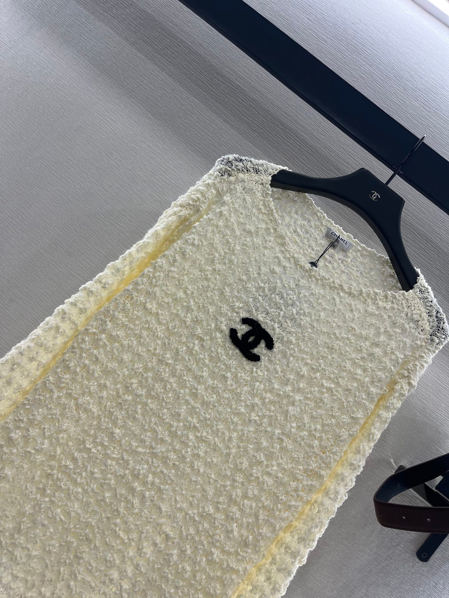 Cream Chanel Textured sweater