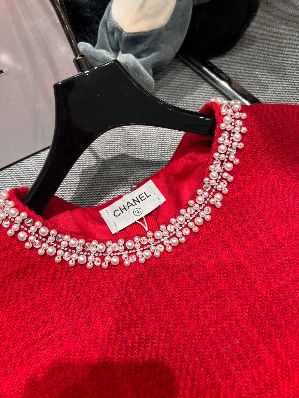 Chanel Red Pearly Gown