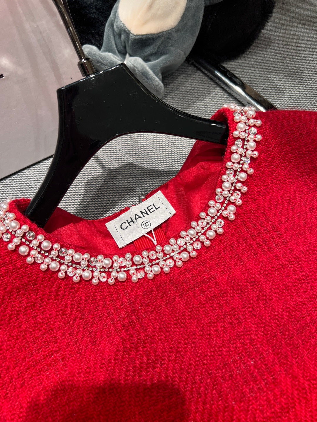 Chanel Red Pearly Gown