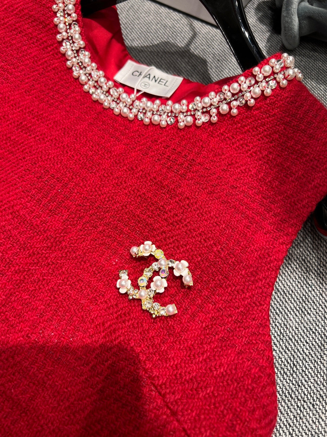 Chanel Red Pearly Gown