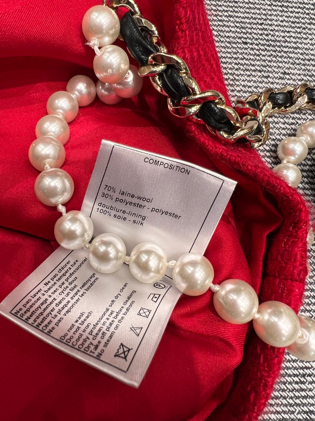 Chanel Red Pearly Gown