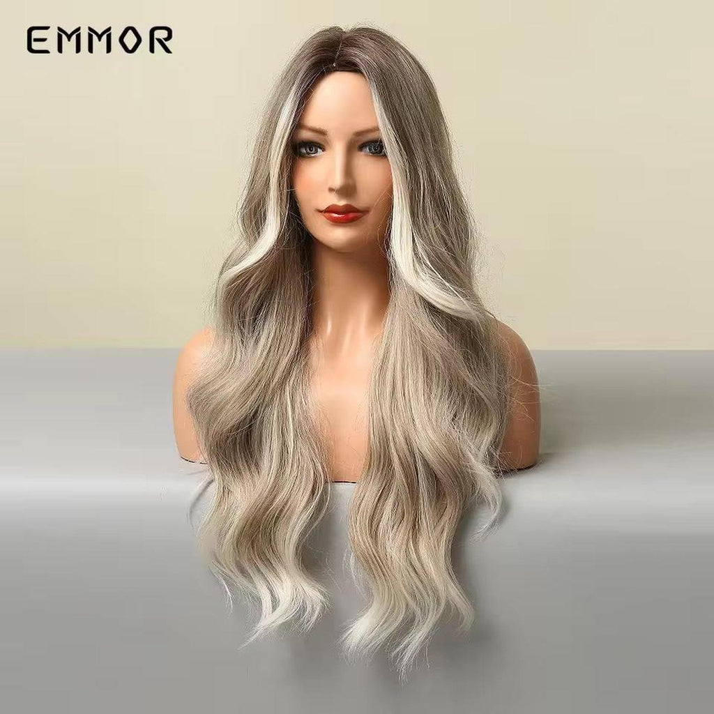 22 inch long, 18 inch high wavy lace front wig with 3-part closure