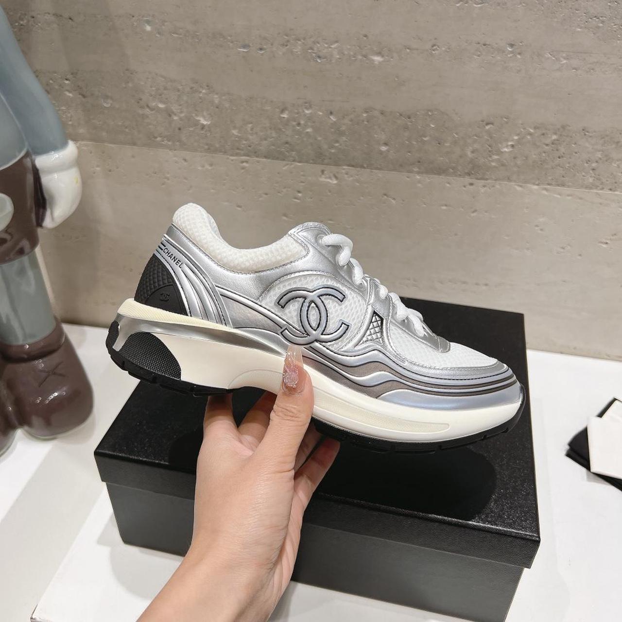 Chanel Women's white silver Trainers