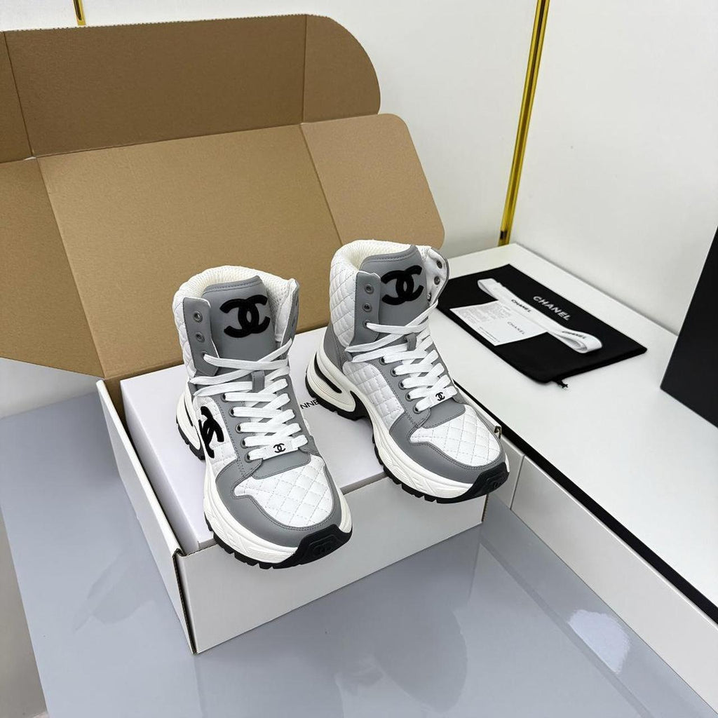 Chanel Women's grey white Trainers