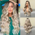 22 inch long, 18 inch high wavy lace front wig with 3-part closure