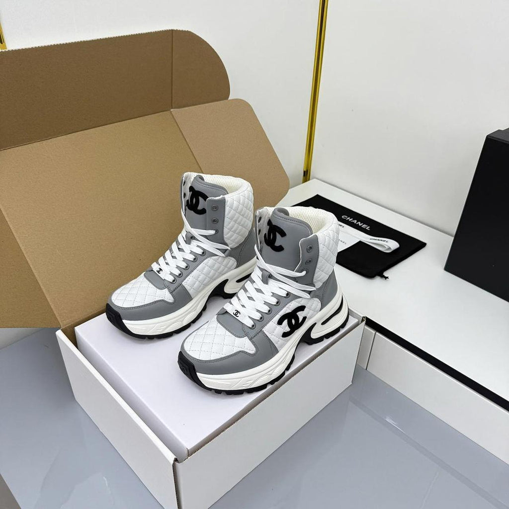 Chanel Women's grey white Trainers